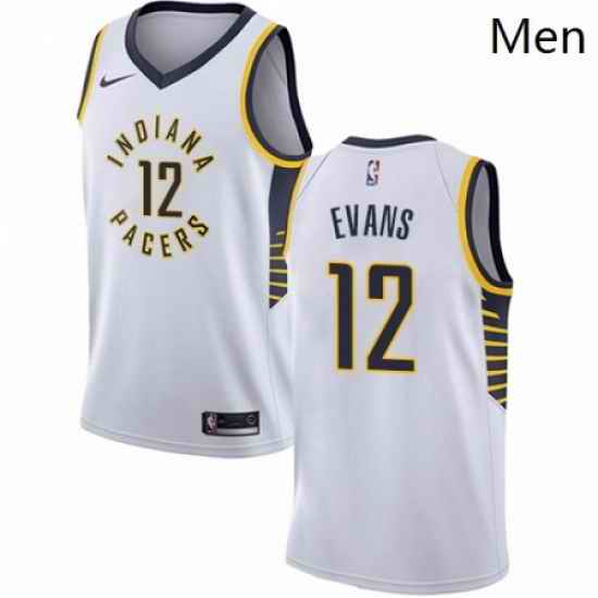 Mens Nike Indiana Pacers 12 Tyreke Evans Swingman White NBA Jersey Association Edition